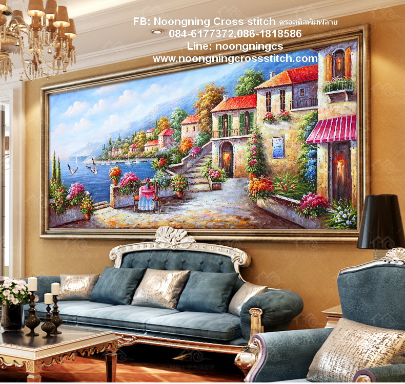 เสือแม่ลูก ชุดปักครอสติช พิมพ์ลาย ครอสติสจีน งานฝีมือ DIY