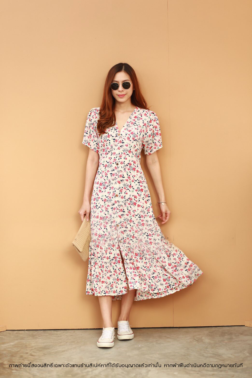 MD0041 เดรสแฟชั่น ชุดเดรสยาว แม็กซี่เดรส Maxidress ลายดอก Maxxi Dress