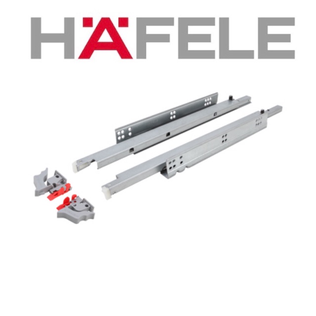 รางลิ้นชัก2ตอน รางลูกปืน รับล่าง Soft close Hafele 494.02.330 494.02.331 494.02.332 494.02.333 494.02.334 494.02.335