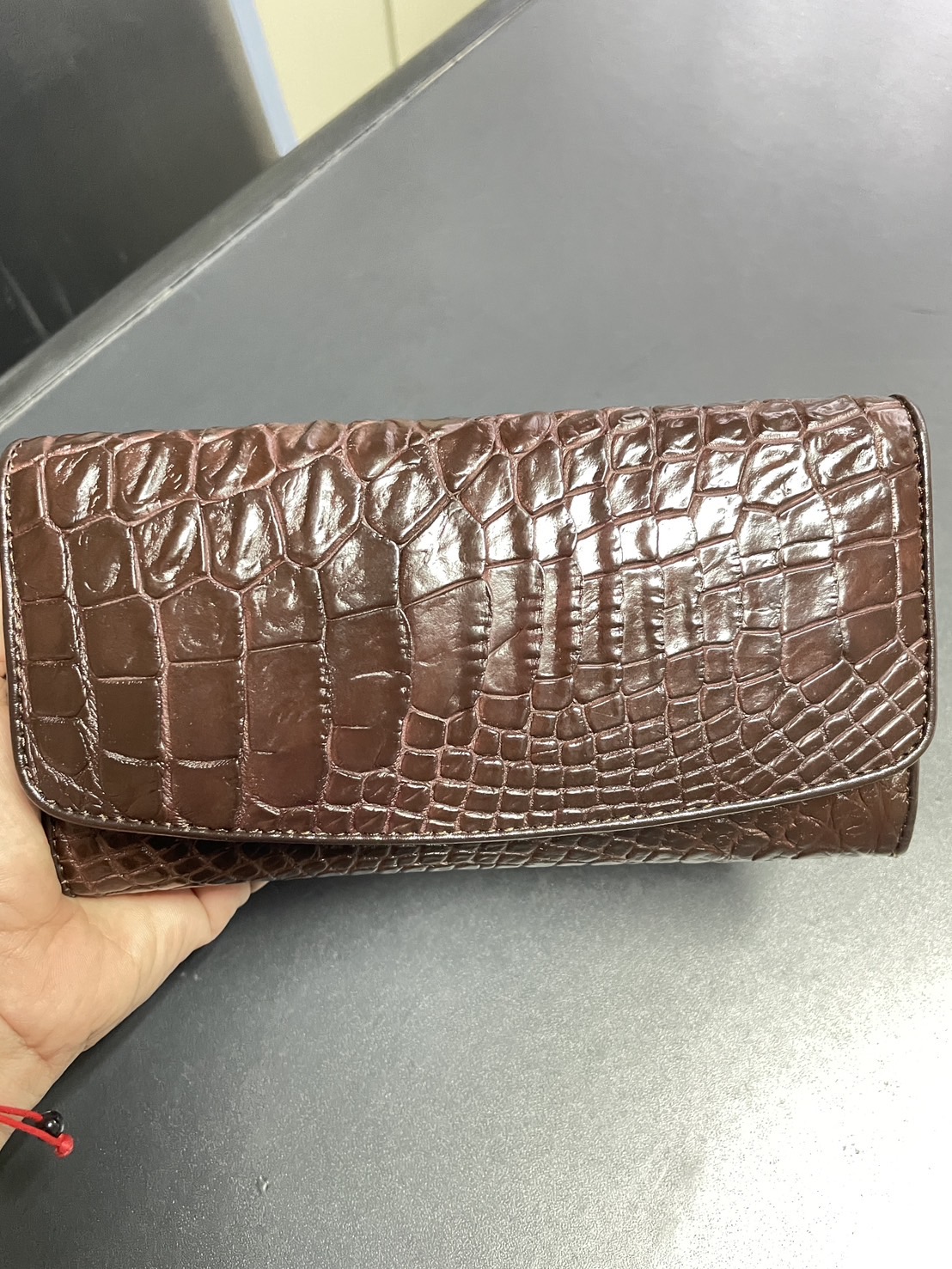 กระเป๋าหนังจระเข้แท้แบบ3พับ (หนังขา)