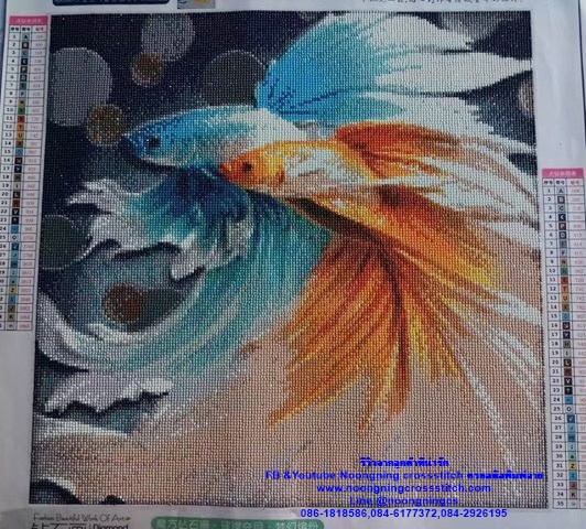 The Starry Night ศิลปิน Vincent Van Gogh ครอสติสคริสตัล Diamond painting โมเสก ภาพติดเพชร งานฝีมือทำที่บ้าน DIY