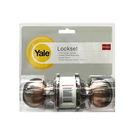 ลูกบิดทั่วไป YALE VCA5127US11 หัวกลม สีทองแดงรมดำ น้ำหนักเบา ติดตั้งง่าย