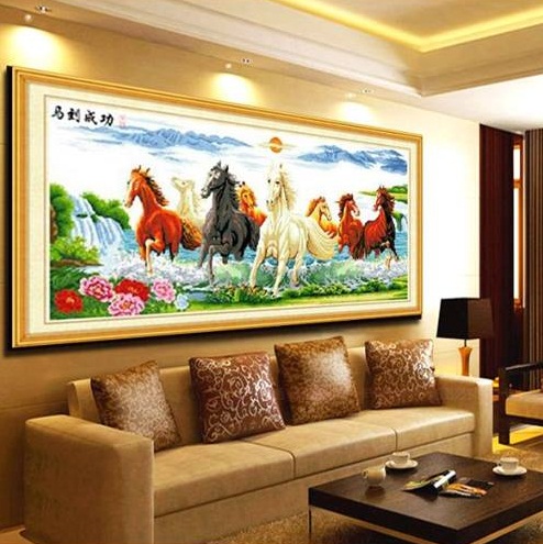 ม้า ชุดปักครอสติช พิมพ์ลาย ครอสติสจีน งานฝีมือ DIY