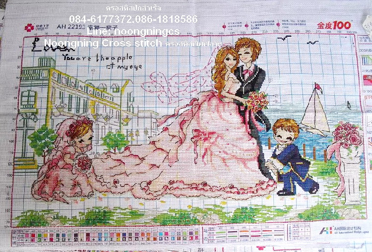 แต่งงาน ครอสติสปักสำเร็จขนาด 75*50 ซม. ครอสติสจีน งานฝีมือ DIY