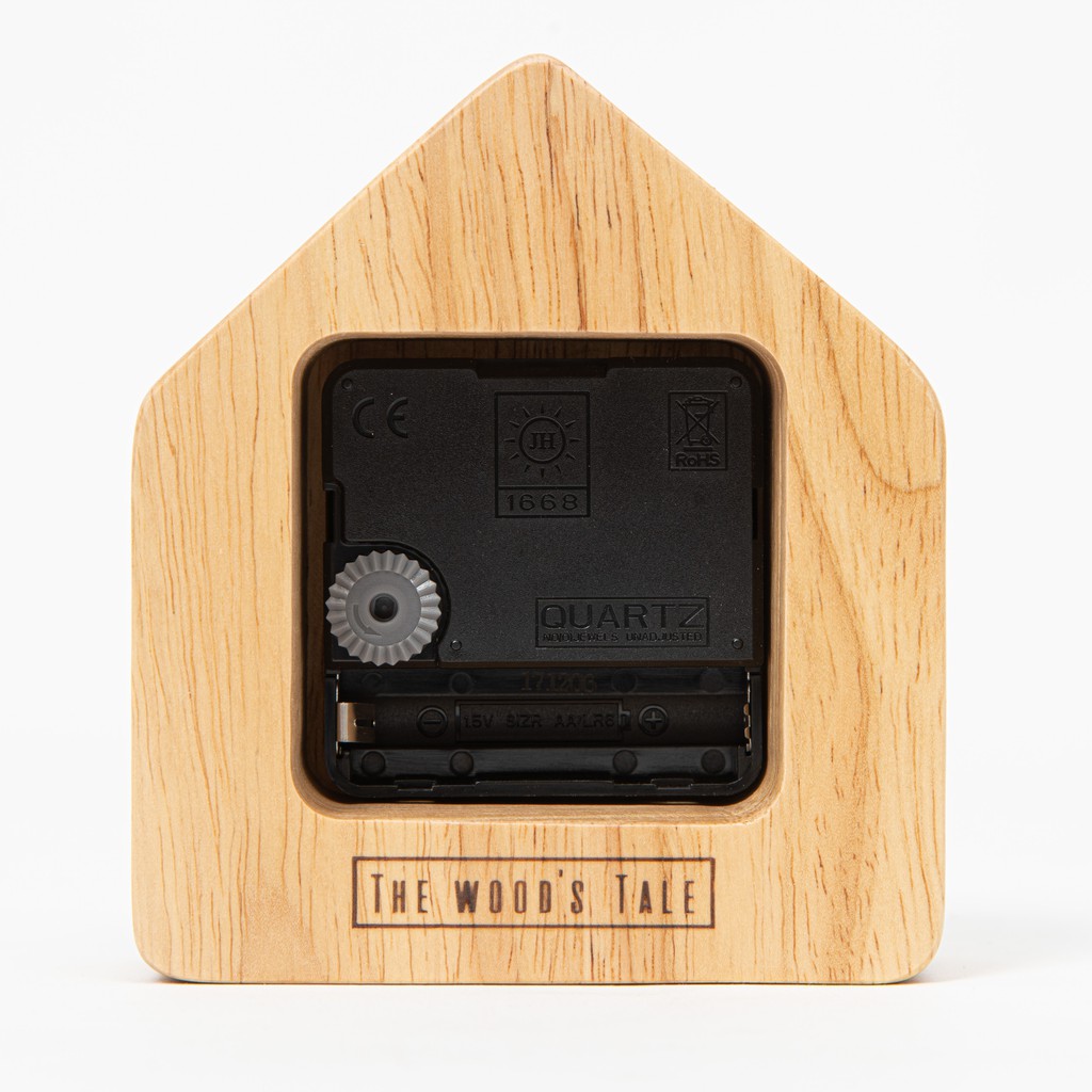 The Wood's Tale นาฬิกาตั้งโต๊ะ นาฬิกาไม้ เดินเงียบ HOUSE TABLE CLOCK จากไม้แท้ธรรมชาติ