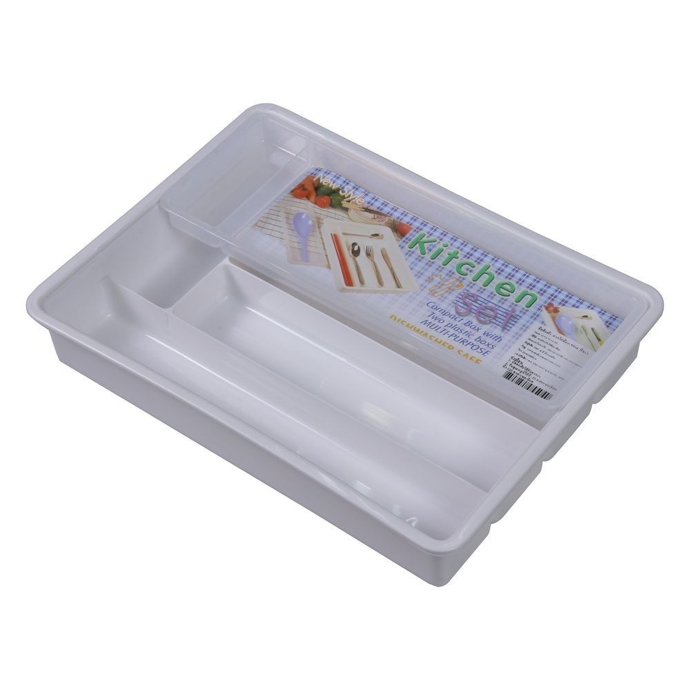 ถาดใส่อุปกรณ์ในครัว 5ช่อง MICRON สีขาว KITCHEN UTENSIL TRAY 5HOLE 5504 WH