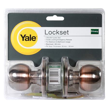 ลูกบิดห้องน้ำ YALE VCA5222US11 หัวกลม AC น้ำหนักเบา ติดตั้งง่าย
