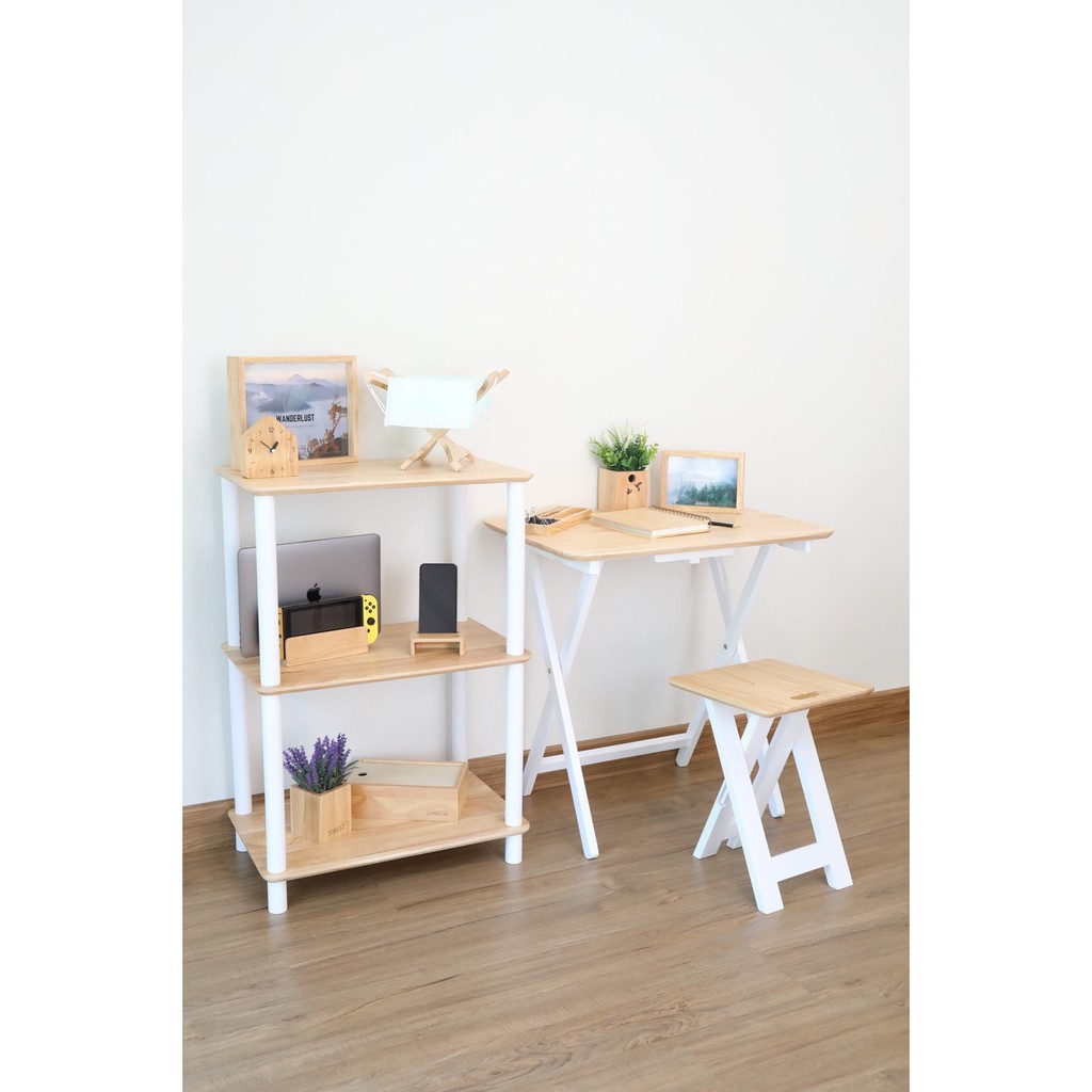 The Wood's Tale ชั้นวางของ ชั้นไม้ 3-LAYER SHELF ชั้นหนังสือ มีให้เลือก 2 ไซส์ และมี 2 สี