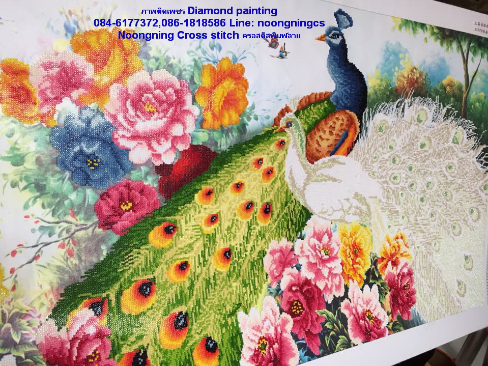 ดอกกุหลาบ ครอสติสคริสตัล Diamond painting โมเสก ภาพติดเพชร งานฝีมือ DIY