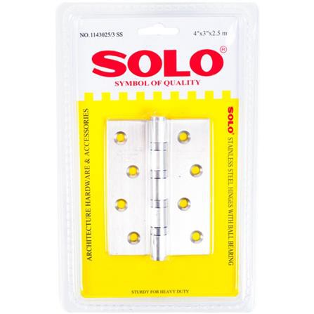 บานพับ 4 นิ้วx3 นิ้ว SOLO 1143025/3 SS P3 แข็งแรง ทนทานต่อการใช้งาน