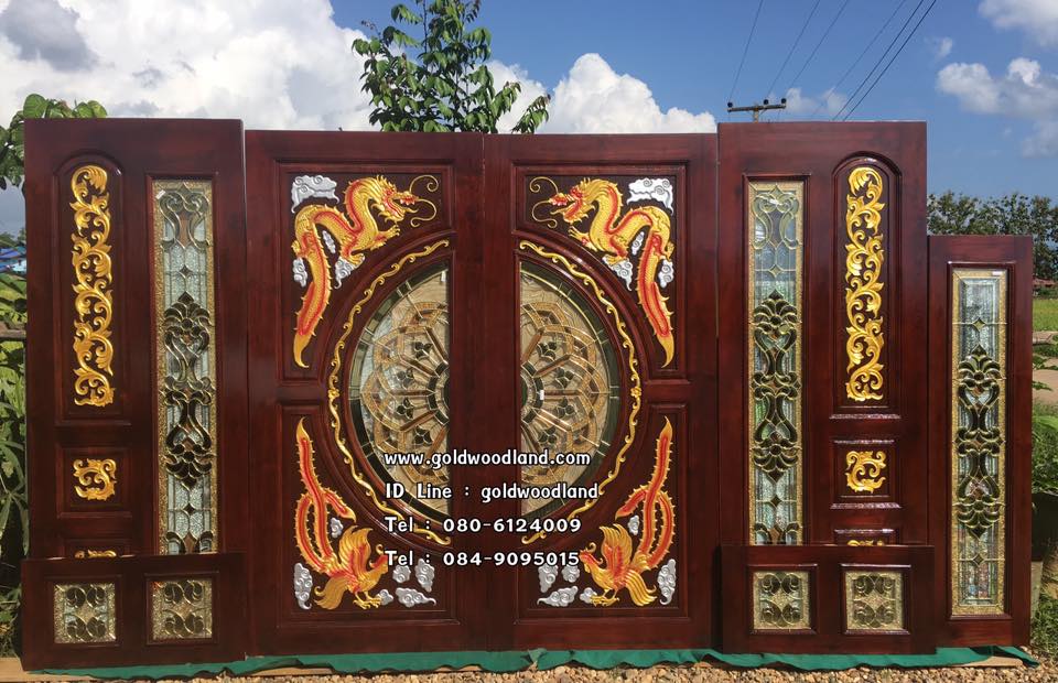 ประตูไม้สักกระจกนิรภัย GBBB - 12 (คลิกรายละเอียดที่รูป)