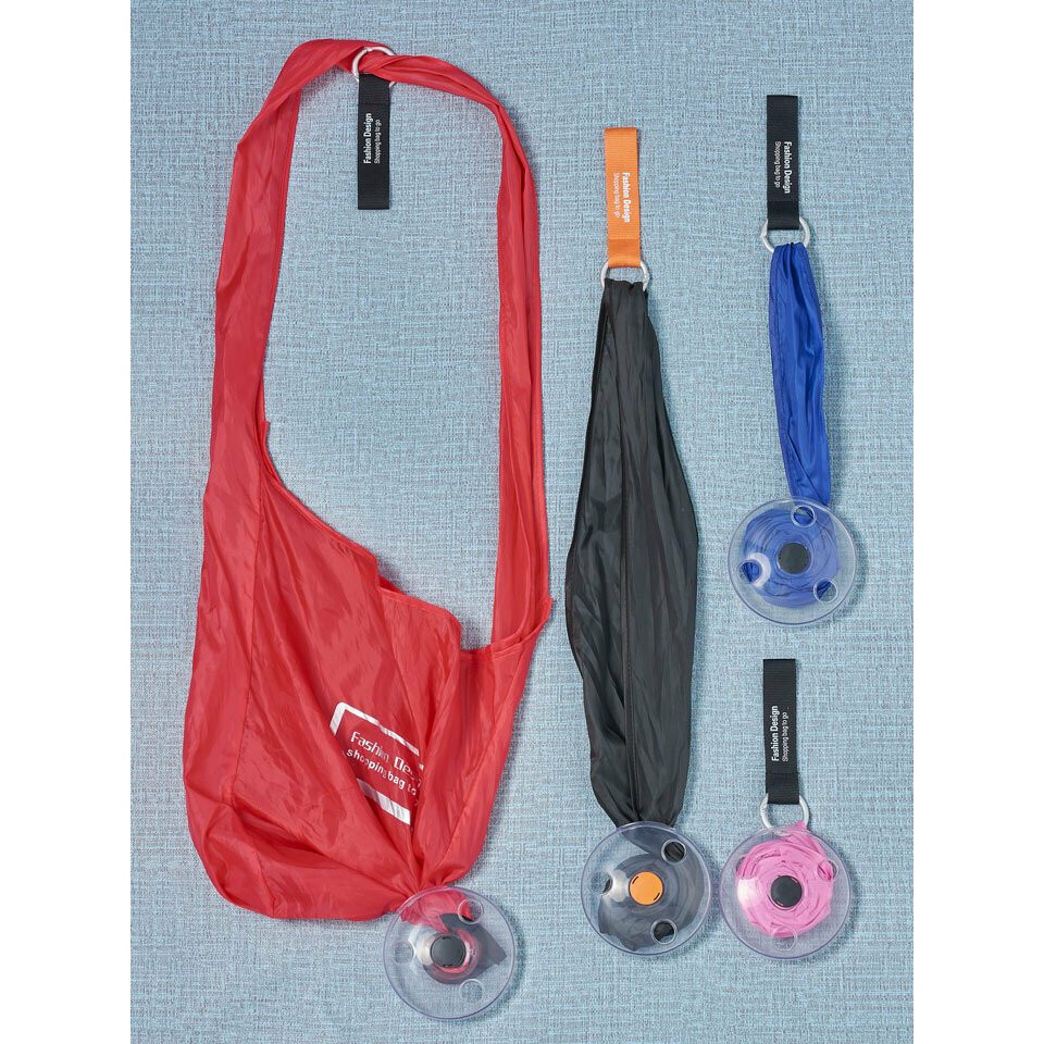 !!สินค้าขายดี!! Roll Up Shopping bag กระเป๋าผ้าพกพา กระเป๋าผ้าพับได้ หมุนเก็บได้ Environment Friendly Shopping Bag