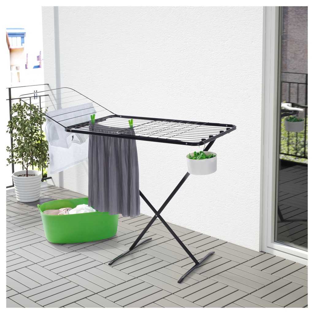 ราวตากผ้าแบบกางปีก ใช้ได้ทั้งในบ้านและนอกบ้าน ขยายออกได้ทั้ง 2 ด้าน ตากผ้าได้มากขึ้น