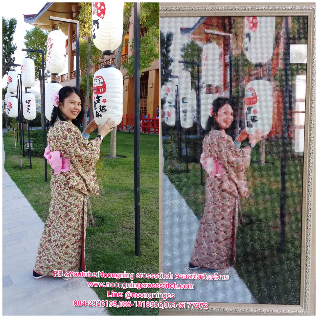 ครอสติสคริสตรัล สั่งทำ 55x70ซม รูปตัวเอง Diamond painting โมเสก ภาพติดเพชร งานฝีมือทำที่บ้าน DIY