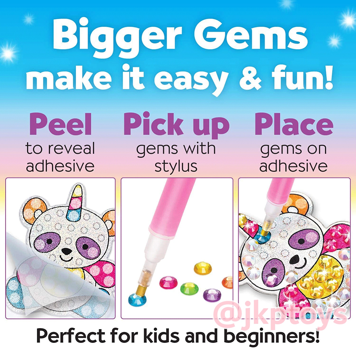 ของเล่นเสริมพัฒนาการ สติกเกอร์การ์ตูนคริสตัล DIY