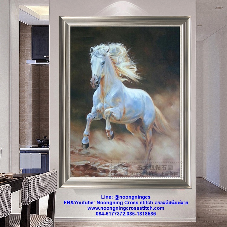 ม้า ครอสติสคริสตัล Diamond painting โมเสก ภาพติดเพชร งานฝีมือ DIY