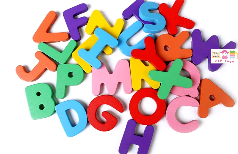 กระดานจิ๊กซอว์ตัวอักษรไม้ + การ์ดคำศัพท์เรียนรู้ภาษาอังกฤษ