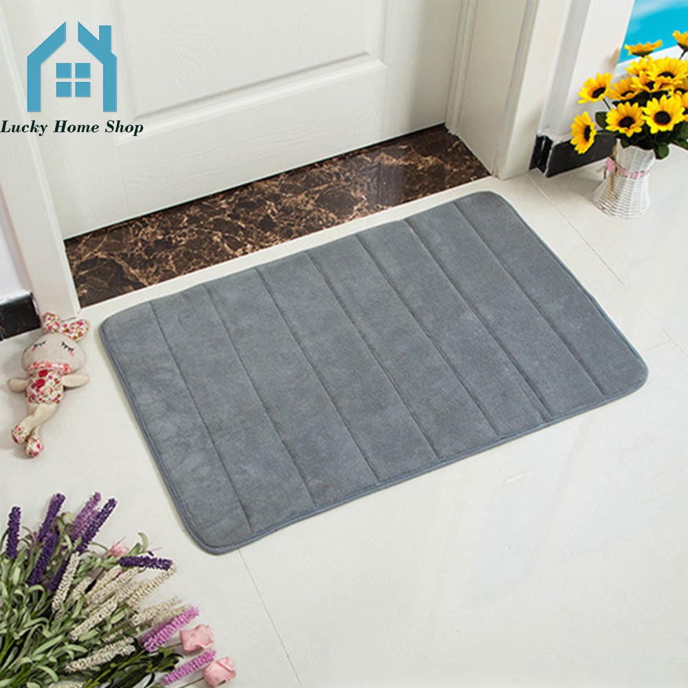 พรมนาโนสีพื้น (40x60cm) พรมเช็ดเท้าสีพื้น นุ่มสบายเท้า พรมห้องนอน พรมห้องน้ำ ตกแต่งบ้าน