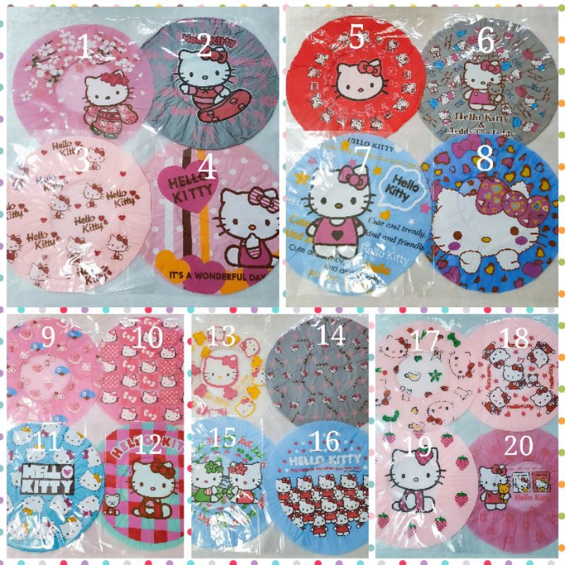 หมวกอาบน้ำคิตตี้ ลาย1-20 หมวกอาบน้ำ หมวกคลุมผมอาบน้ำ อัปเดต19/5/21