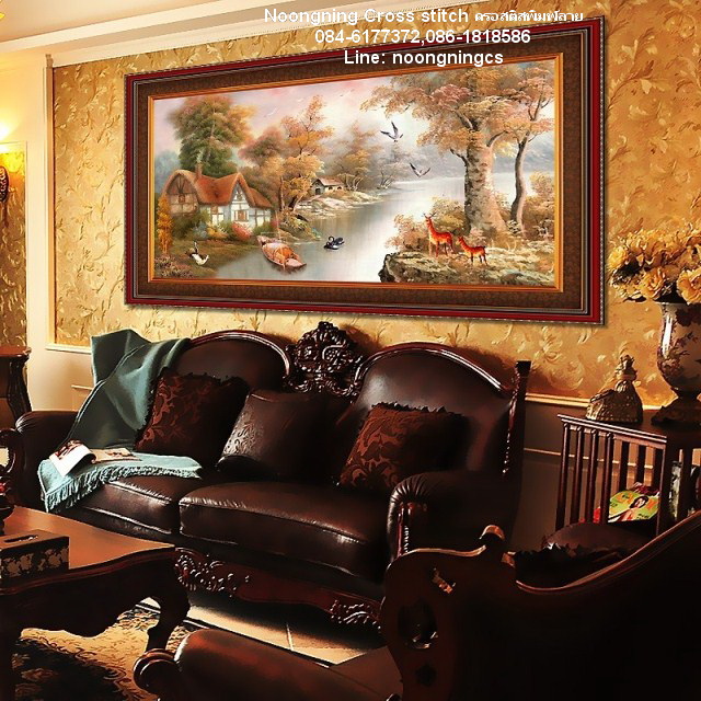 รัชกาลที่9และราชินี ชุดปักครอสติส พิมพ์ลาย ครอสติสจีน งานฝีมือทำที่บ้าน DIY