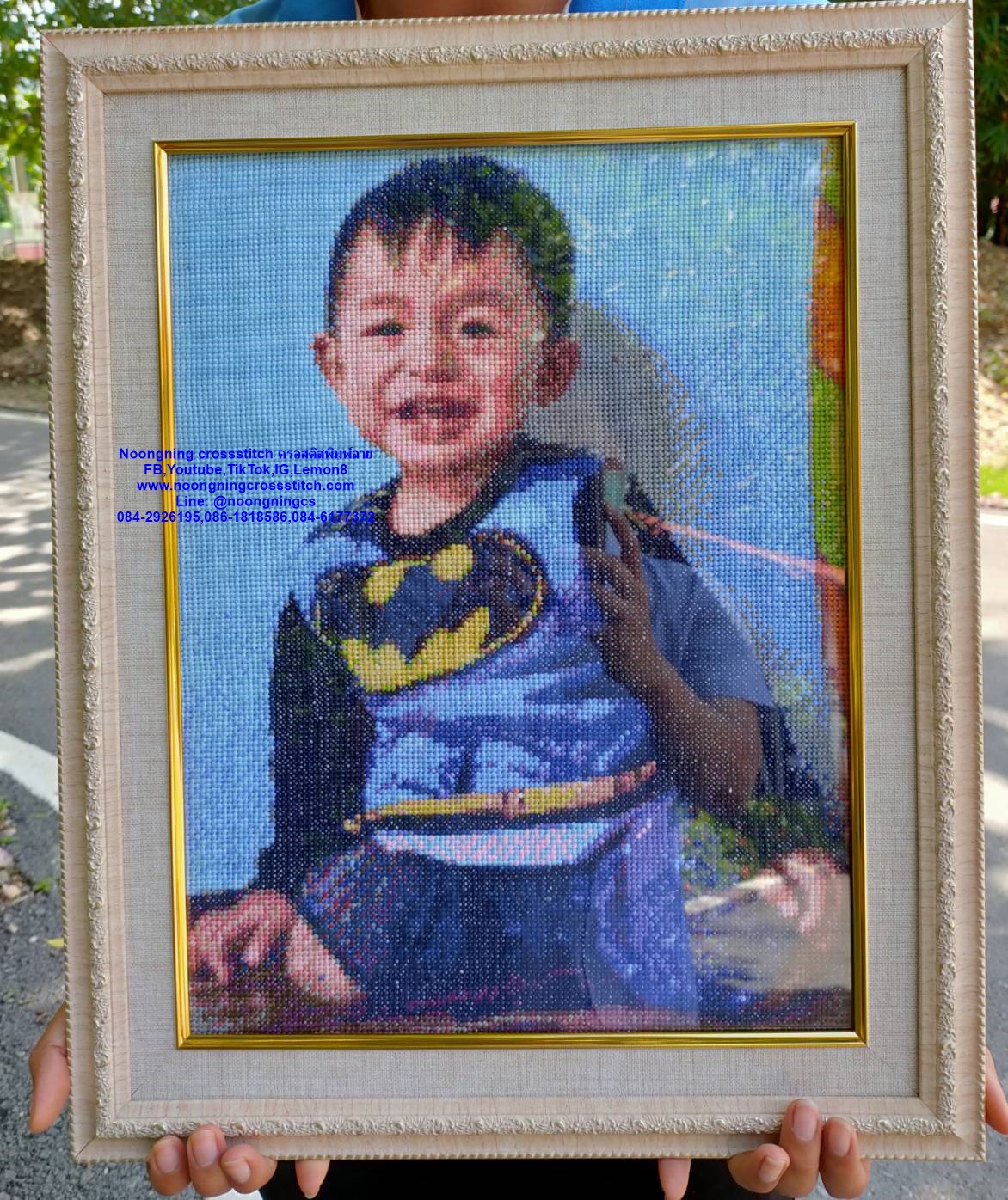 ครอสติส สั่งทํา 40x50ซม รูปลูกที่รัก ชุดปักครอสติส พิมพ์ลาย ครอสติสจีน งานฝีมือทำที่บ้าน DIY