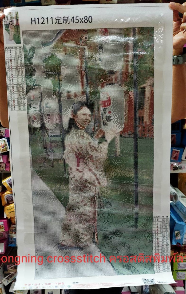 ครอสติสคริสตรัล สั่งทำ 55x70ซม รูปตัวเอง Diamond painting โมเสก ภาพติดเพชร งานฝีมือทำที่บ้าน DIY