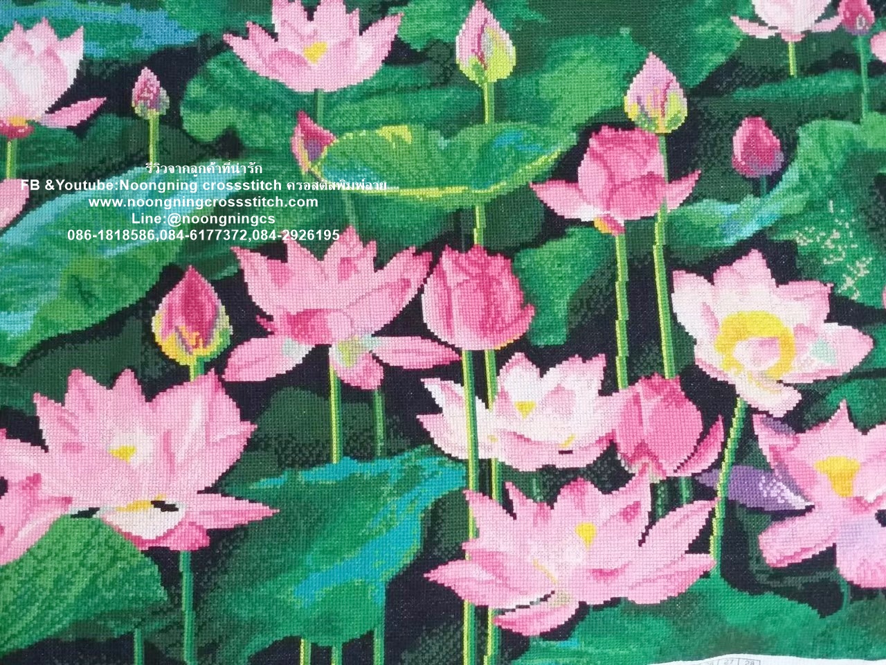 ปลากัดคู่ ชุดปักครอสติส พิมพ์ลาย ครอสติสจีน งานฝีมือทำที่บ้าน DIY