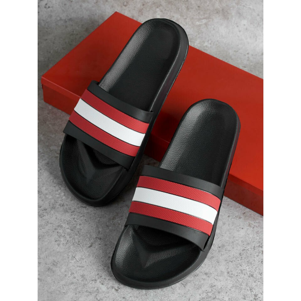 !!สินค้าขายดี!! รองเท้าแตะแบบสวม คาดแดงขาว Slide Sandal