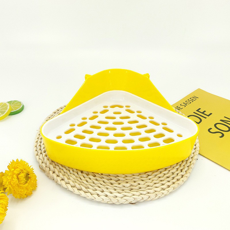 JM - ห้องน้ำสามเหลี่ยม ถาดรองฉี่ หนู หนูแกสบี้ กระต่าย สัตว์ตัวเล็ก ขนาด 24x18 cm.