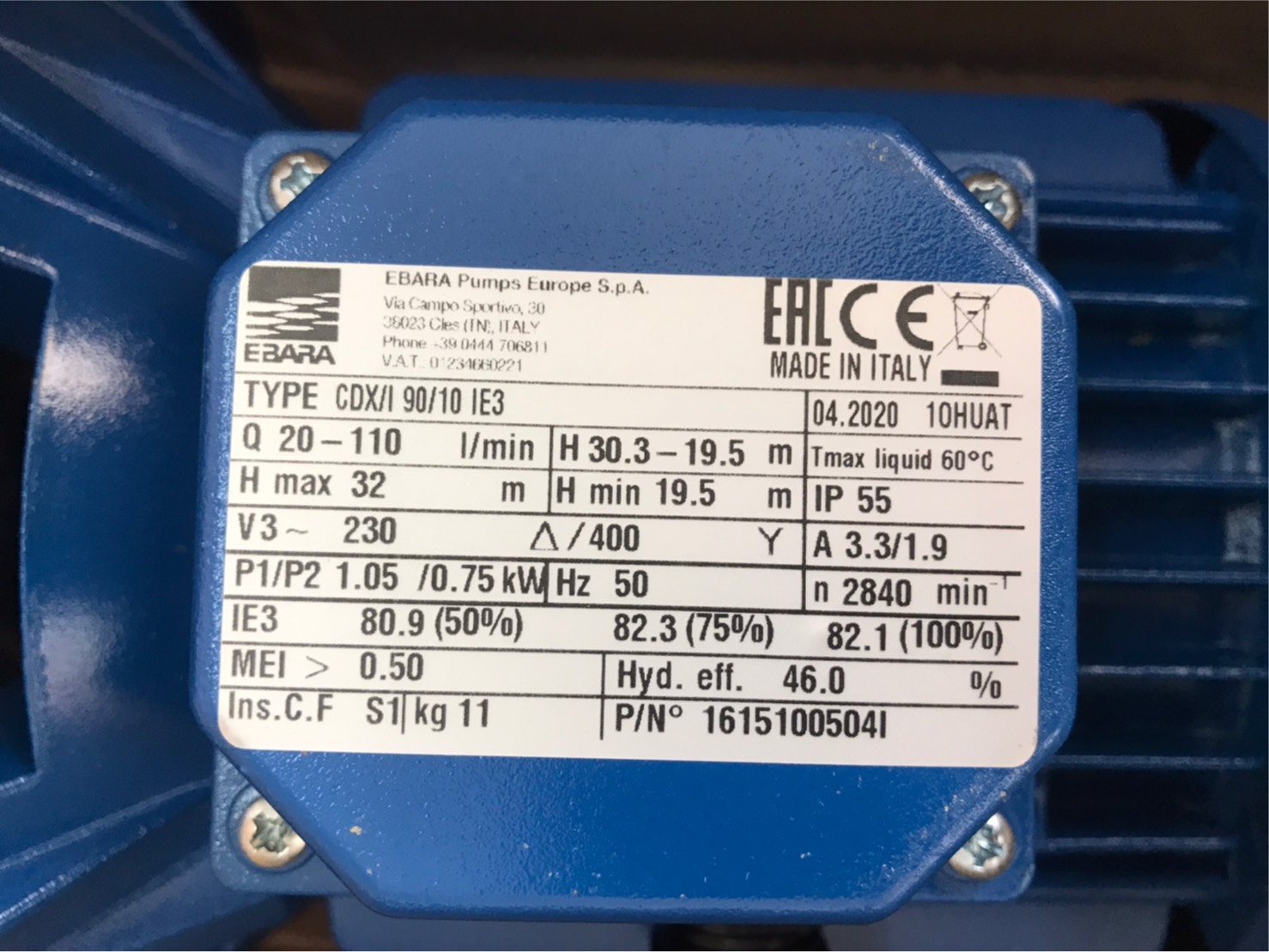 ขาย CDX-90/10 3สาย ปั๊มหอยโข่งแสตนเลส