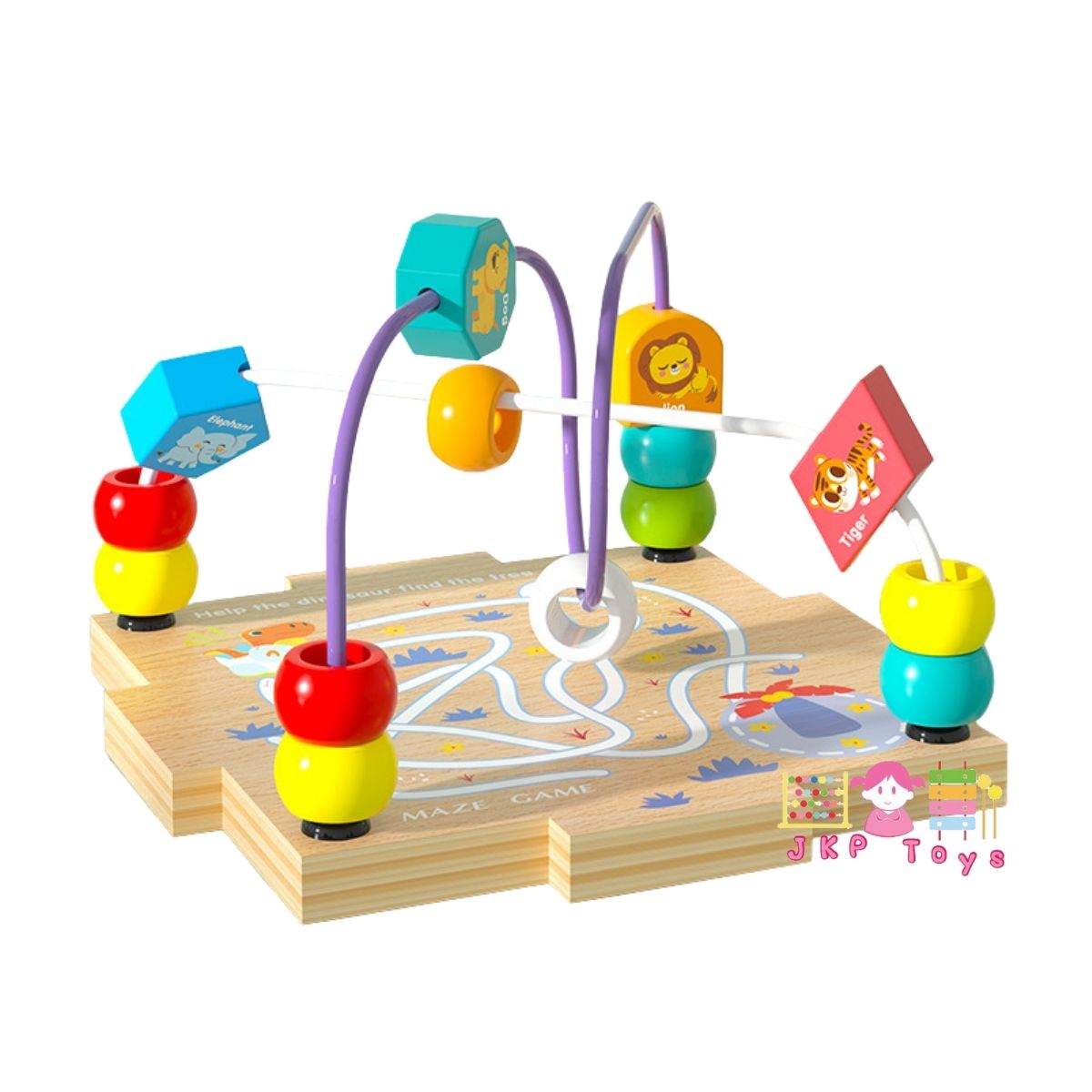 ของเล่นเสริมพัฒนาการ ของเล่นไม้ บล็อคหยอดไม้ลายสัตว์สอนรูปทรง