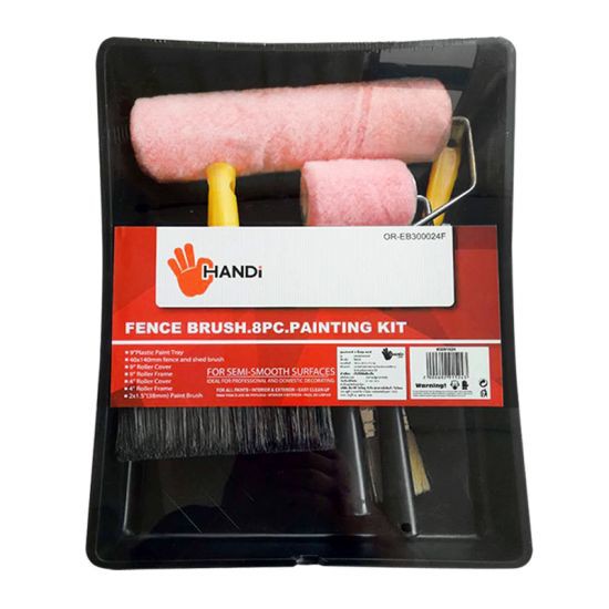 HANDI ชุดอุปกรณ์ทาสี รุ่น OR-EB300024F (ชุด 8 ชิ้น) สีชมพู - ดำ สำหรับงานช่าง