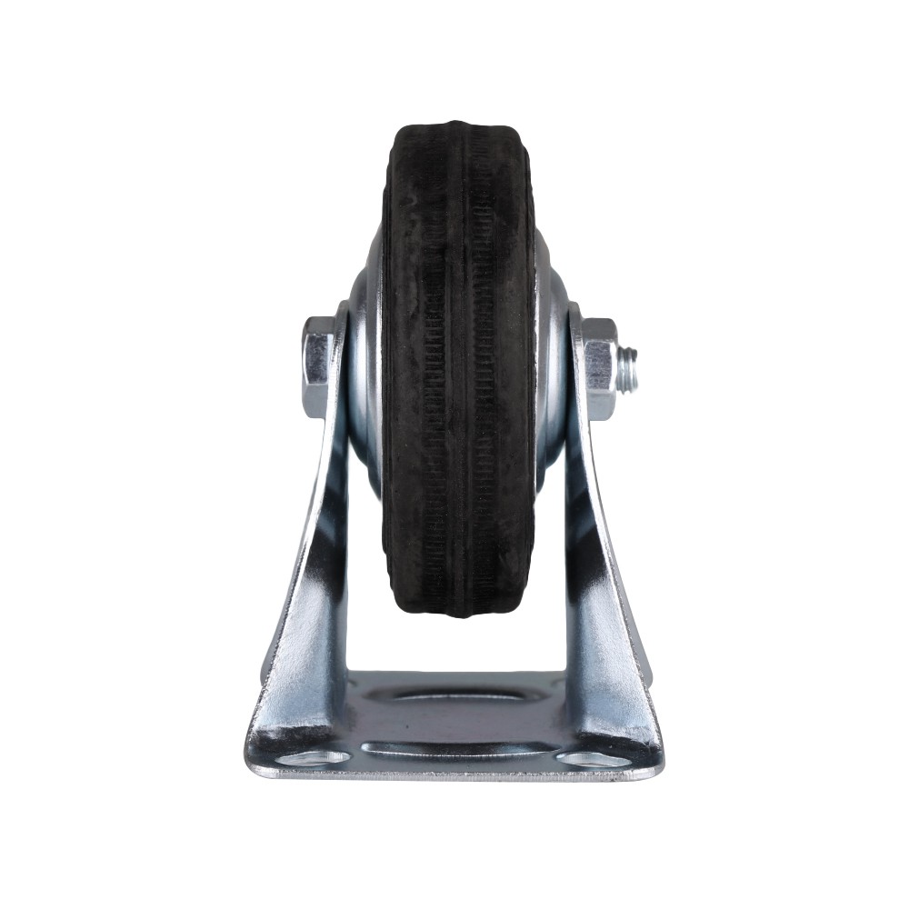 อะไหล่ เฟอร์นิเจอร์ ลูกล้อ RUBBER BLACK FITT แป้นตาย 3" 037075 RIGID CASTER WHEEL 3" FITT 037075 RUBBER BLACK