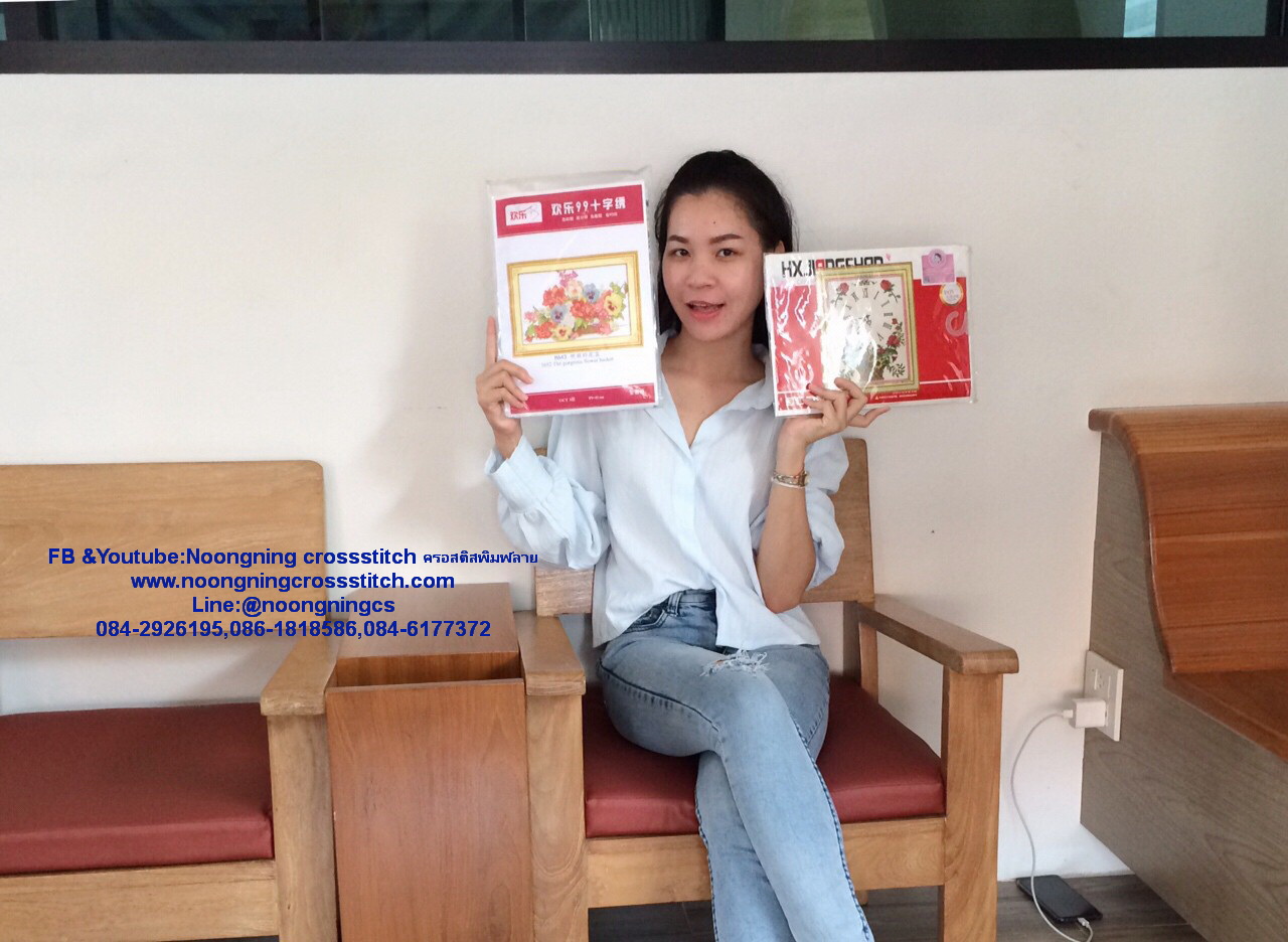 ท่าเรือทะเล สวยงาม ชุดปักครอสติช พิมพ์ลาย ครอสติสจีน งานฝีมือ DIY