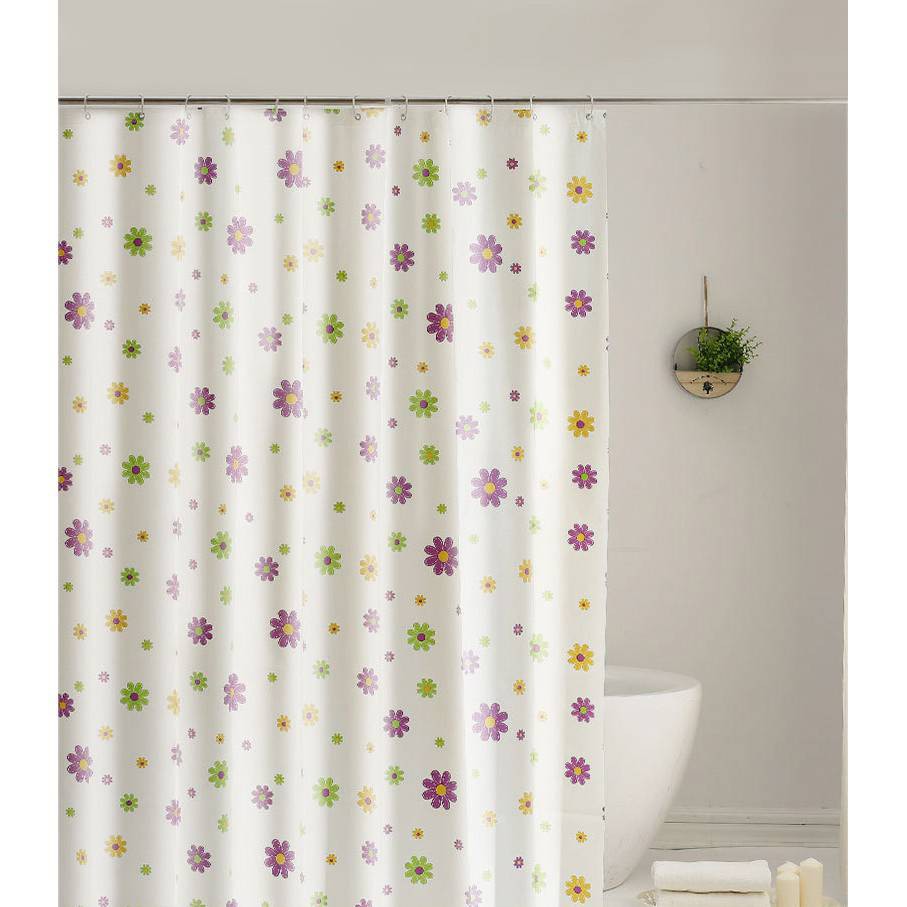 ม่านห้องน้ำ ม่านพลาสติก ม่านกันน้ำ กันเชื้อรา ผ้าม่านในห้องน้ำ ขนาด 180X180cm มีห่วงตะขอ