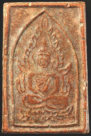 พุทธชินราช หลังยันต์ หลวงพ่อหม่น วัดพระยาปลา(คลองสิบสอง)ปทุมธานี ปี๒๔๖๓ เนื้อว่านสบู่เลือด