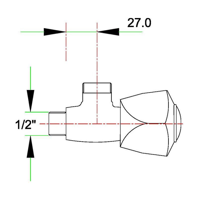 HANG วาล์วฝักบัว รุ่น WF-256 สีโครมเมี่ยม ทนทาน น้ำไม่รั่วซึมง่าย ดีไซน์สวยโดดเด่น