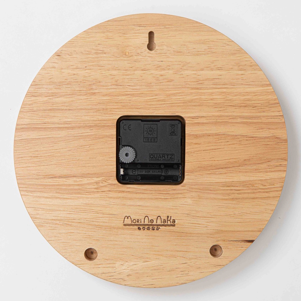Mori No Naka นาฬิกาแขวนผนัง นาฬิกาไม้ เดินเงียบ ROUND WALL CLOCK สำหรับแขวนผนังหรือตั้งโต๊ะ