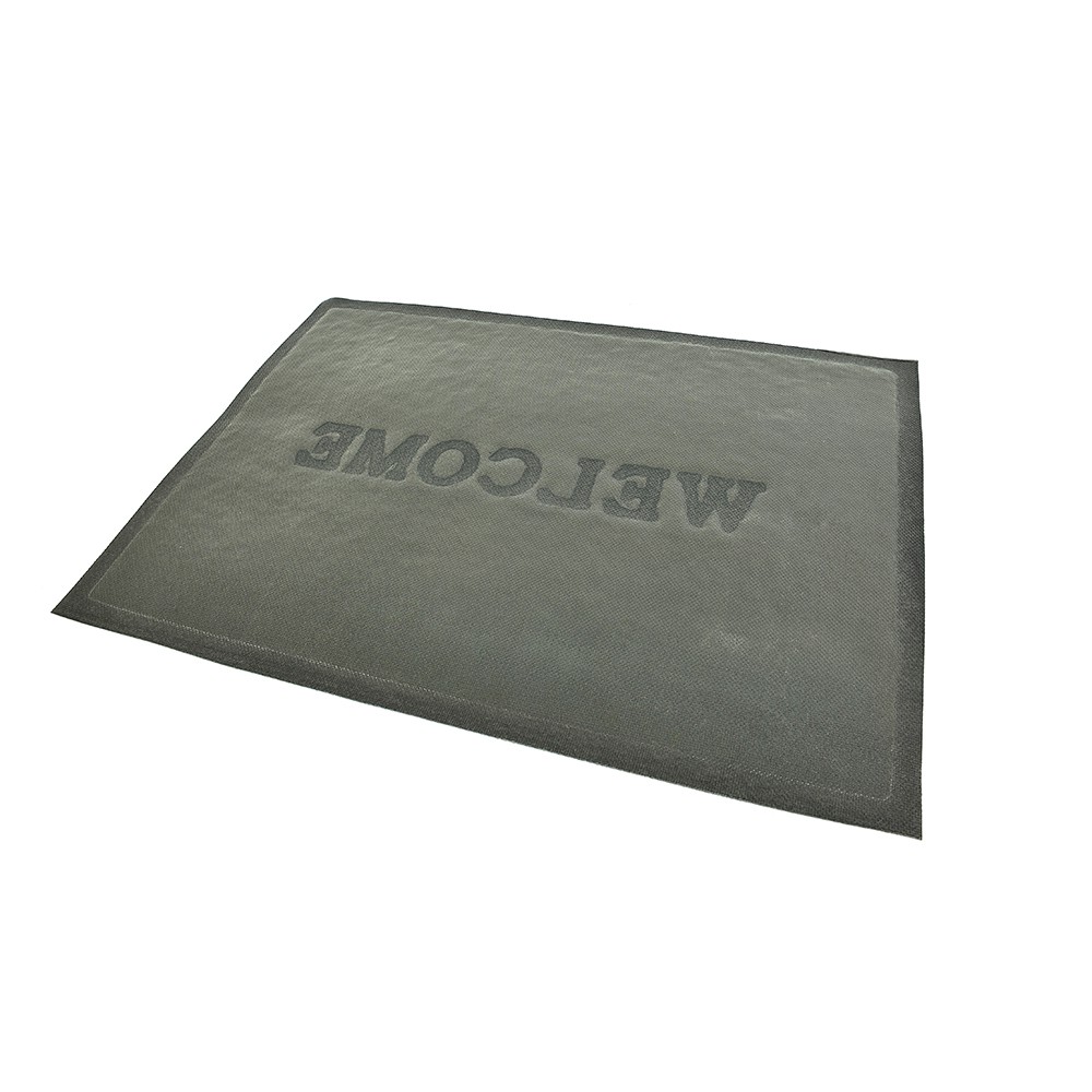 พรมปูพื้น พรมเช็ดเท้า พรมปูพื้น พรมภายนอก พรมดักฝุ่น WELCOME 50X70 เทา HLS