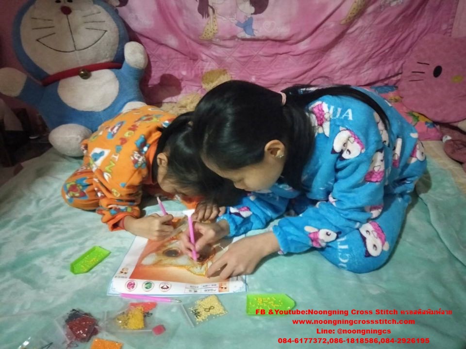 ไก่มงคล ครอสติสคริสตัล Diamond painting โมเสก ภาพติดเพชร งานฝีมือทำที่บ้าน DIY