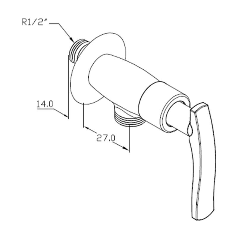 HANG วาล์วฝักบัว รุ่น WF-119 สีโครมเมี่ยม ทนทาน น้ำไม่รั่วซึมง่าย ดีไซน์สวยโดดเด่น