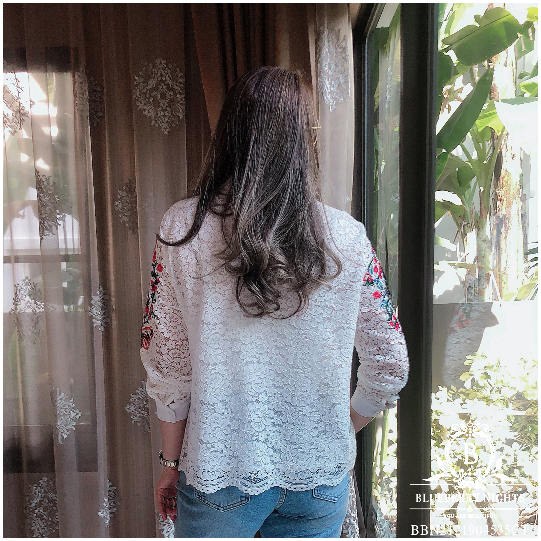 Sale++#Blueberry Nights B3641 เสื้อเชิ้ตลูกไม้อิตาลีปักลายดอกไม้ ผ้าลูกไม้อิตาลีเกรดพรีเมี่ยมเนื้อนุ่มเบาใส่สบายมากค่ะ แพทเทิร์นเสื้อเชิ้ตกระดุมหน้ายาวตลอด ดีเทลด้านหน้าปักดิ้นลายดอกไม้สวยหรูค่ะ มีซับในทั้งตัว ♡เหมาะสำหรับสาวๆรอบอก(36-44)♡ ร