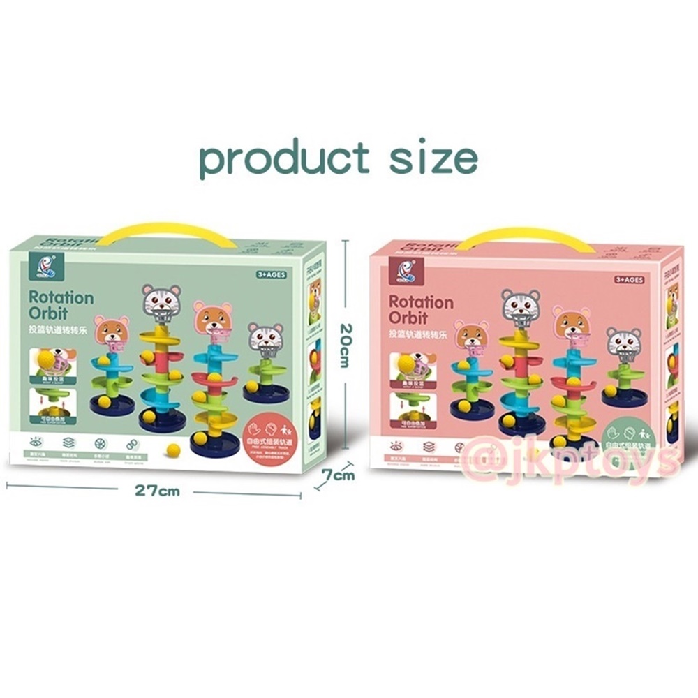 🌈เเถมบอล 6 ลูก เกมส์โยนกลิ้งลูกบอล ตัวต่อรางสไลด์