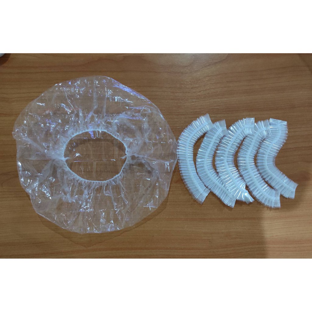 หมวกอาบน้ำ Shower cap หมวกคลุมผมอาบน้ำโรงแรม หมวกคลุมผมพลาสติก หมวกอาบน้ำใช้แล้วทิ้ง 10 ชิ้น / แพ็ค