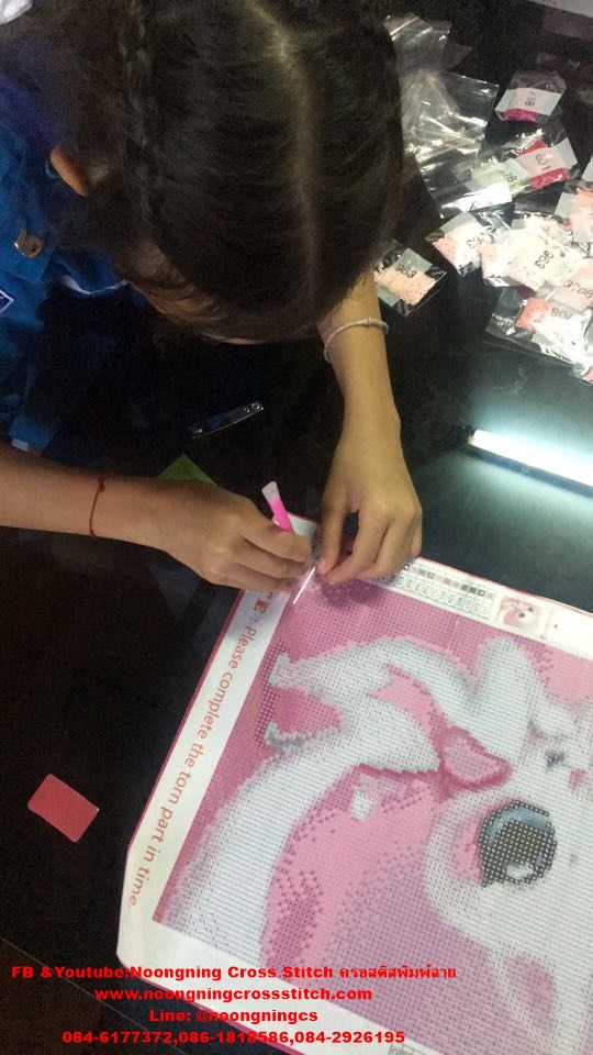 ไก่มงคล ครอสติสคริสตัล Diamond painting โมเสก ภาพติดเพชร งานฝีมือทำที่บ้าน DIY