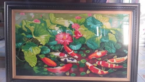 ปลาคราฟ ชุดปักครอสติส พิมพ์ลาย ครอสติสจีน งานฝีมือทำที่บ้าน DIY