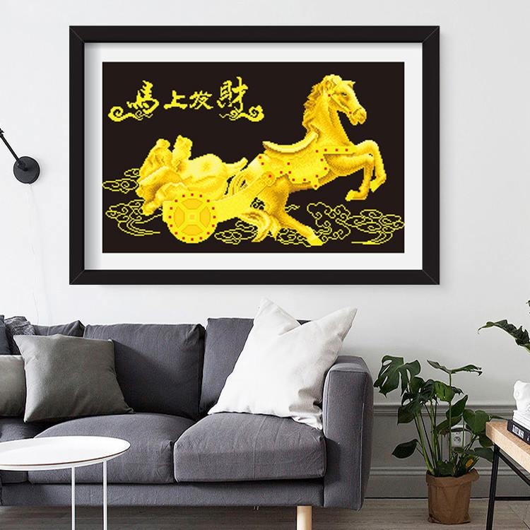 น้ำตก ร่มเย็น ครอสติสคริสตัล Diamond painting โมเสก ภาพติดเพชร งานฝีมือทำที่บ้าน DIY