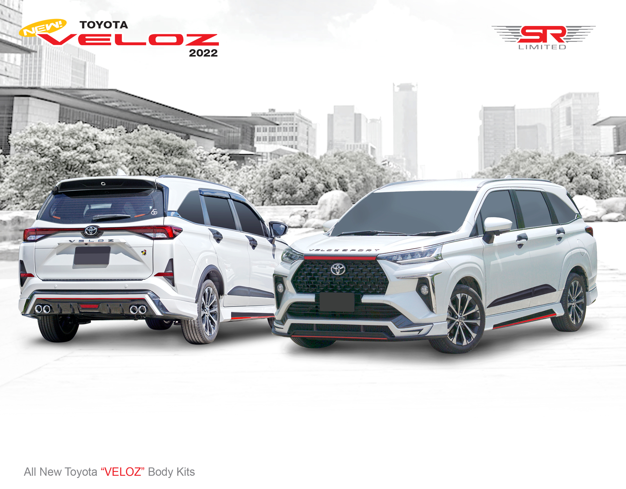 ชุดแต่งรถ-สเกิร์ต-สปอยเลอร์ Toyota Veloz 2022 ทรง SR-Limited