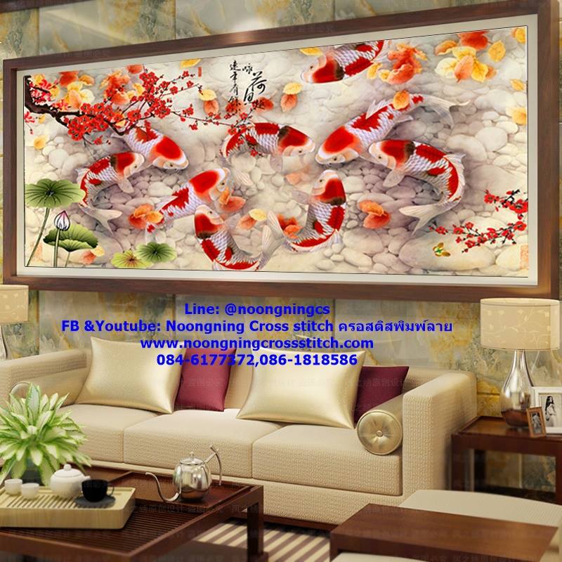 ปลาคราฟมงคล ครอสติสคริสตัล Diamond painting โมเสก ภาพติดเพชร งานฝีมือทำที่บ้าน DIY