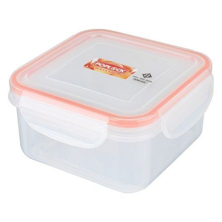 กล่องอาหารเหลี่ยม POPLOCK 9142 0.75 ลิตร สีส้ม เก็บอาหารโดยไม่มีกลิ่นออกมารบกวน